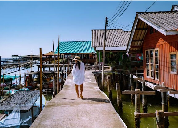 Rawai the sea gypsy village on stilts in Thailand